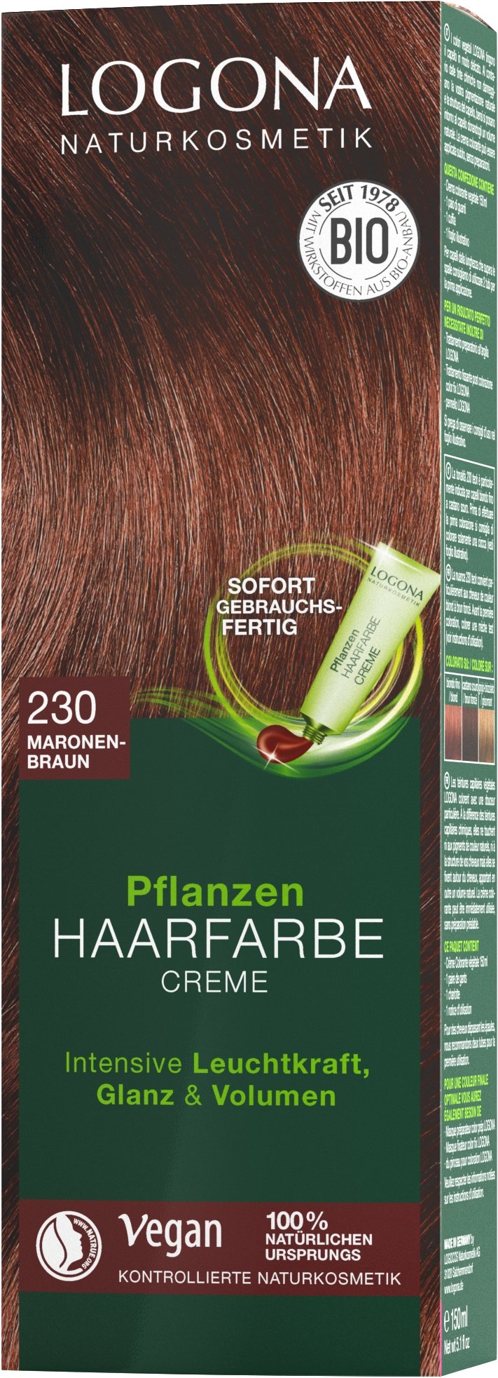 Pflanzen-Haarfarbe Creme 230 Maronenbr. | Haarfarben | Logona